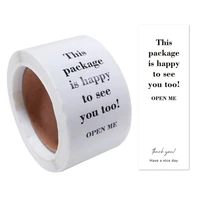 100pcsroll thank you sticker small business gift decor seal label sticker wrapping sticker this package is happy to see you too