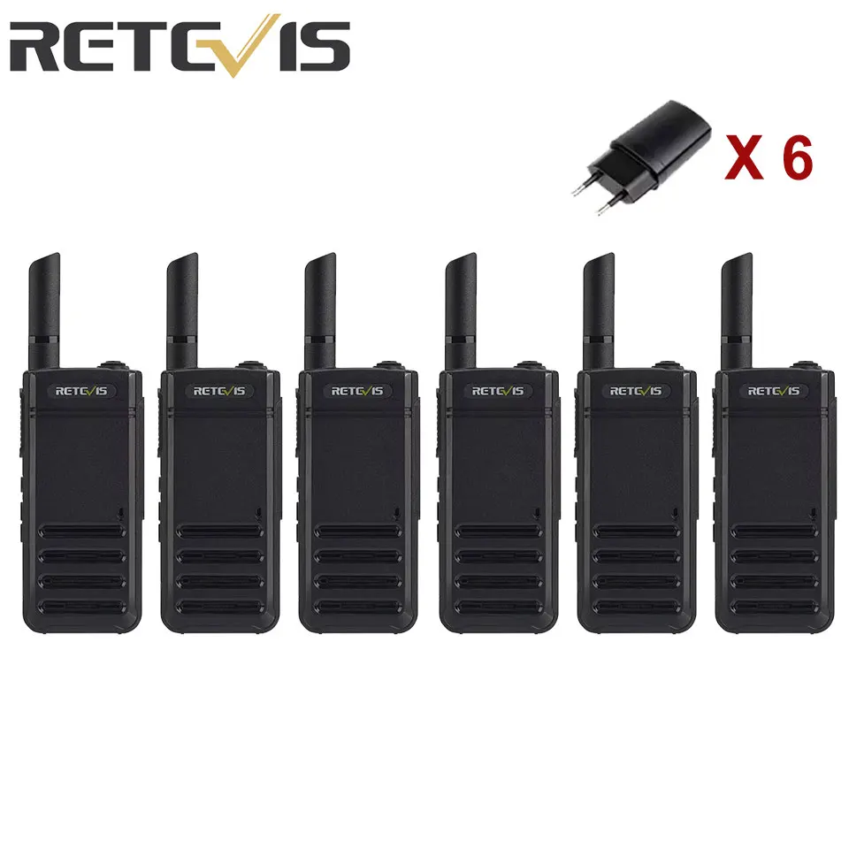 Retevis RB639 рация 6 шт. с адаптерами легкие коммуникационные рации дальнего действия