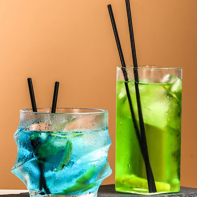

500Pcs Disposable Cocktail Straws 21/13 Cm Black Long Short Flexible Wedding Party Supplies Plastic Drinking Straws Plastic New