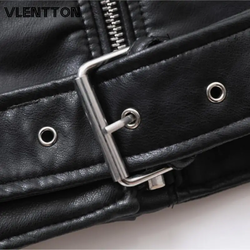 Куртка женская демисезонная из искусственной кожи на молнии |