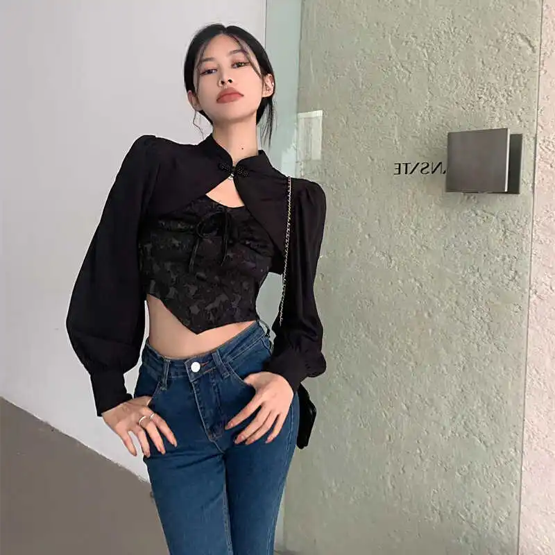 Национальное Sle новое китайское болеро с воротником-стойкой и защитой от солнца