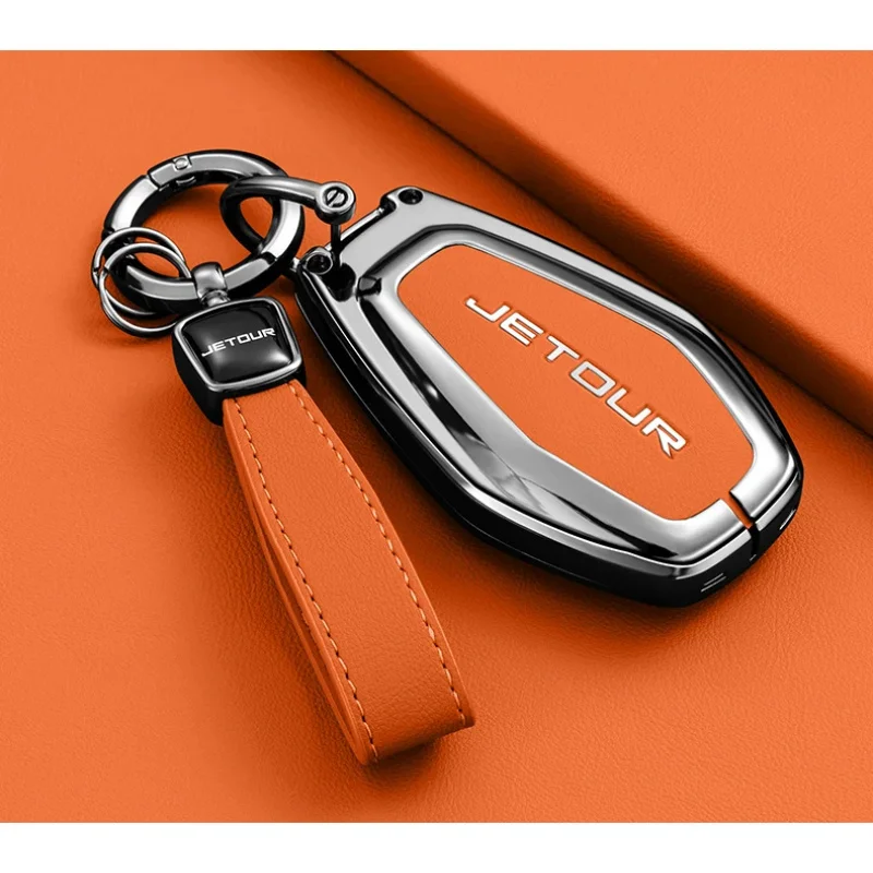 Фото Чехол-накладка из цинкового сплава для автомобильного ключа-брелока Chery JETOUR X70plus X70 X70m X90plus X95pro, аксессуар для ключей №3