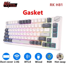 RK H81 Royal Kludge Gasket Structure Tri-mode Mechanical Keyboard 81 Key 80% RGB Backlit 2.4G Wireless Bluetooth Gamer Keyboard