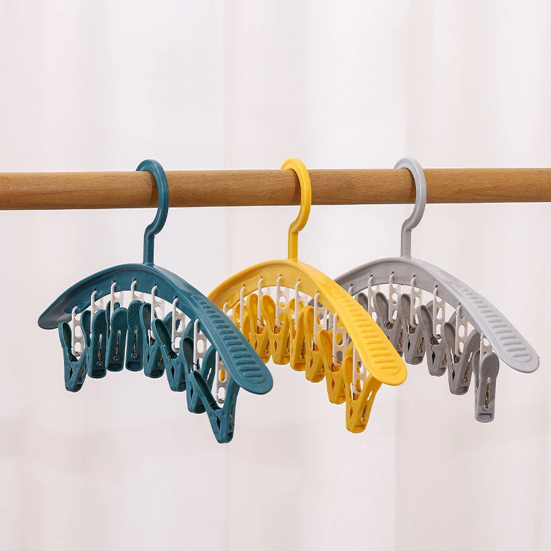

Multifunction Plastic 8 Clips Clothes Hanger Socks Underwear Drying Clips Waterproof Clothespin Bathrooms Accessories