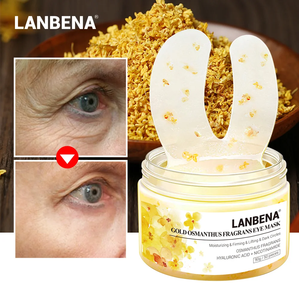 

LANBENA Золото османтуса, маска для глаз, патчи для глаз, удаление темных кругов, мешков для глаз, коллагеновый гель, протеиновые патчи для сна, У...
