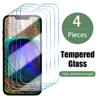 4pcs tempered glass for iphone 11 12 13 pro xs max xr x screen protector for iphone 8 6 7 plus se 5 5s phone glass
