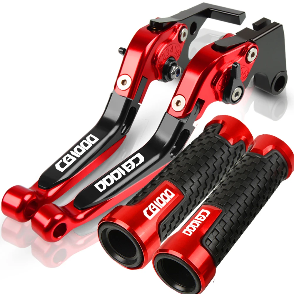 

Motorcycle Grip Handle GripsBrake Clutch Lever For Honda CB1000 CB 1000 1993 1994 1995 1996 Adjustable Extendable Folding cb1000