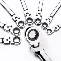 gowke 1pc flex head wrench set 6 24mm chrome vanadium steel ratchet wrenches metric combination ended spanner kit hand tools