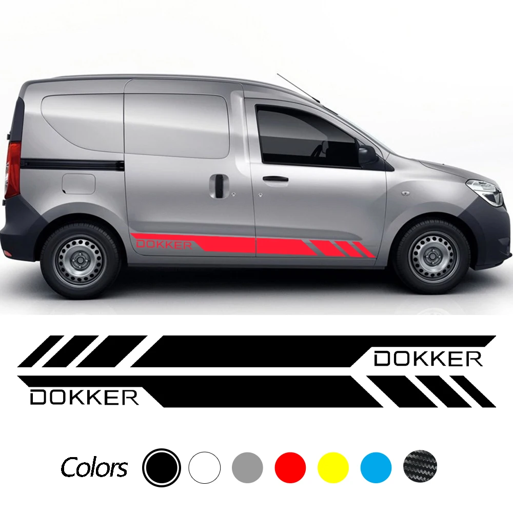 

2Pcs Lot Car Stickers For Renault Dacia Dokker Camper Van Side Door Stripes Sport Line Graphics Vinyl Decals Tuning Accessories