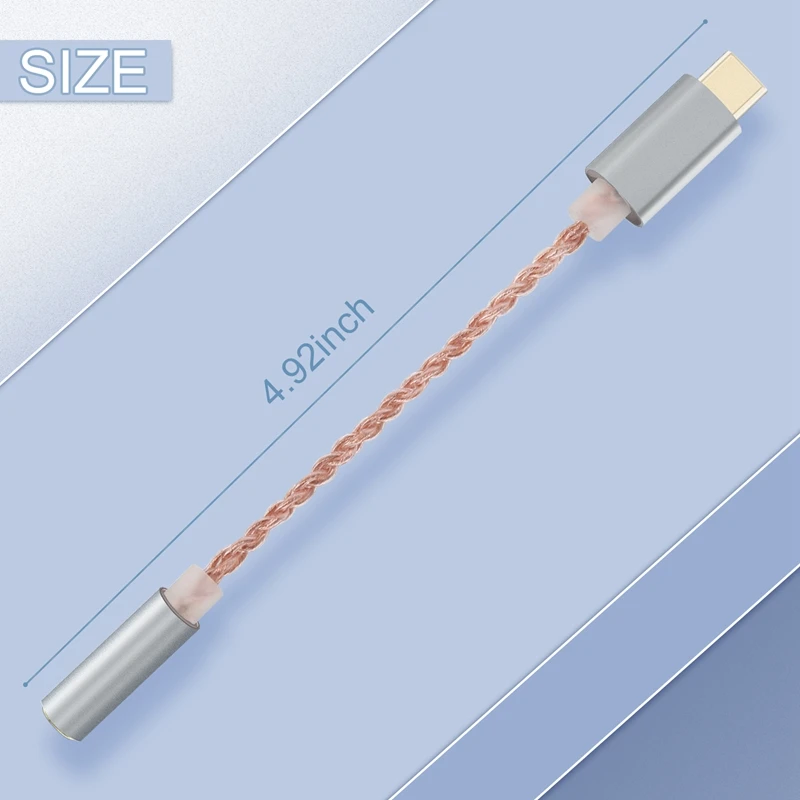 32-битный цифровой аудиоадаптер USB-C на 3 5 мм ЦАП чип ALC5686 позолоченный 1U без