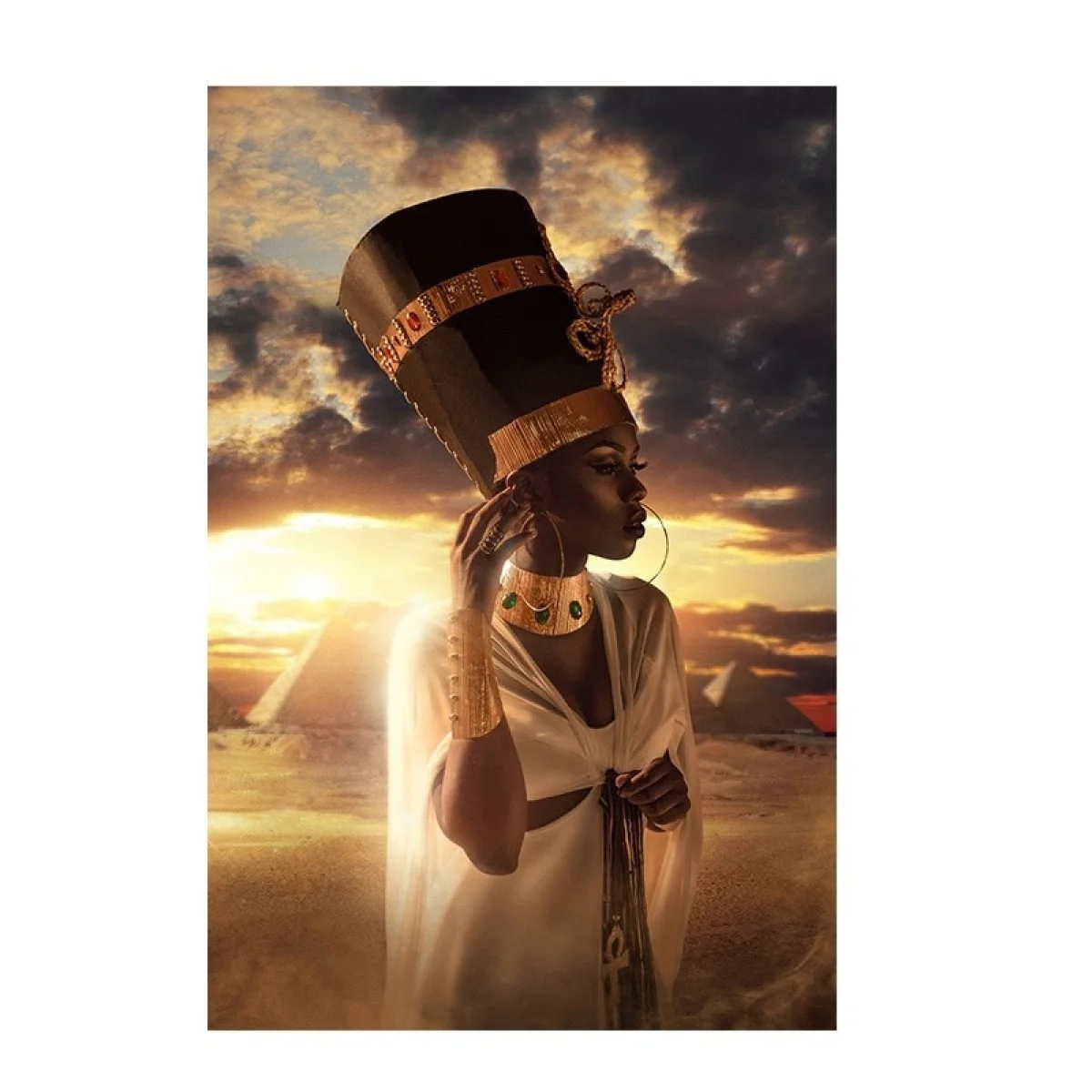 

Black and Gold Nude African Art Woman Sunset Oil Painting on Canvas Cuadros Posters and Prints Wall Art Picture for Living Room