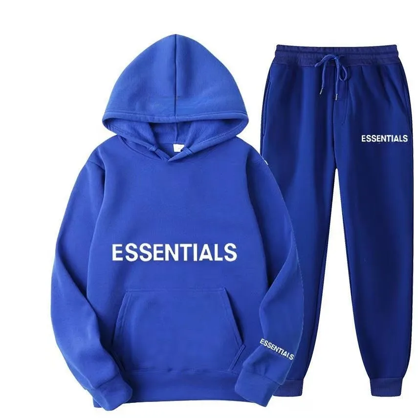 

Men Tracksuit 2 Pieces Sets Hooded Pullover Sweatshirt +Drawstring Pants Cotton Sport Hoodies Running Sportswear