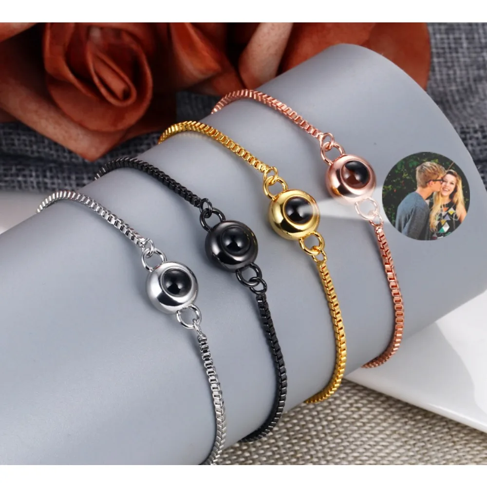 

Projection Photo Bracelet Custom Personality Your Picture Custom Jewelry Christmas Gift for Mother Kids Pulseras Para Parejas