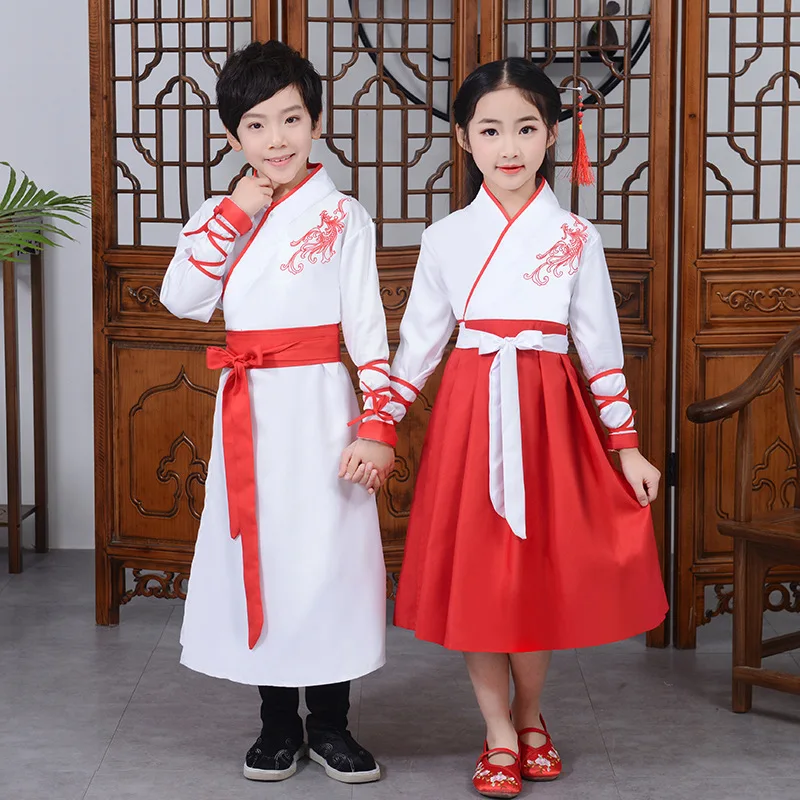 

Children's costumes Hanfu boys and girls Chinese style Chinese school books cosplay costume