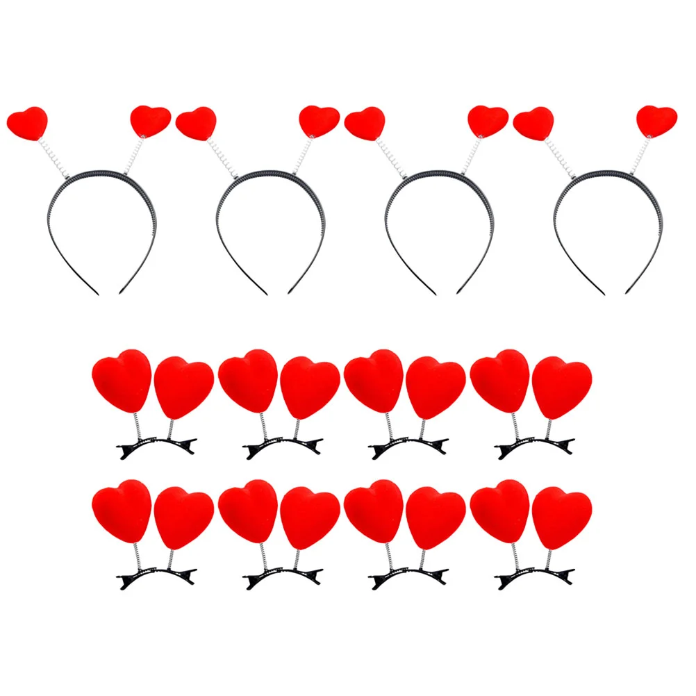 

Heart Valentines Headband Hair Day Valentine Clips Love Accessories Women Bopper Cupid Headpiece Boppers Red Head Costume