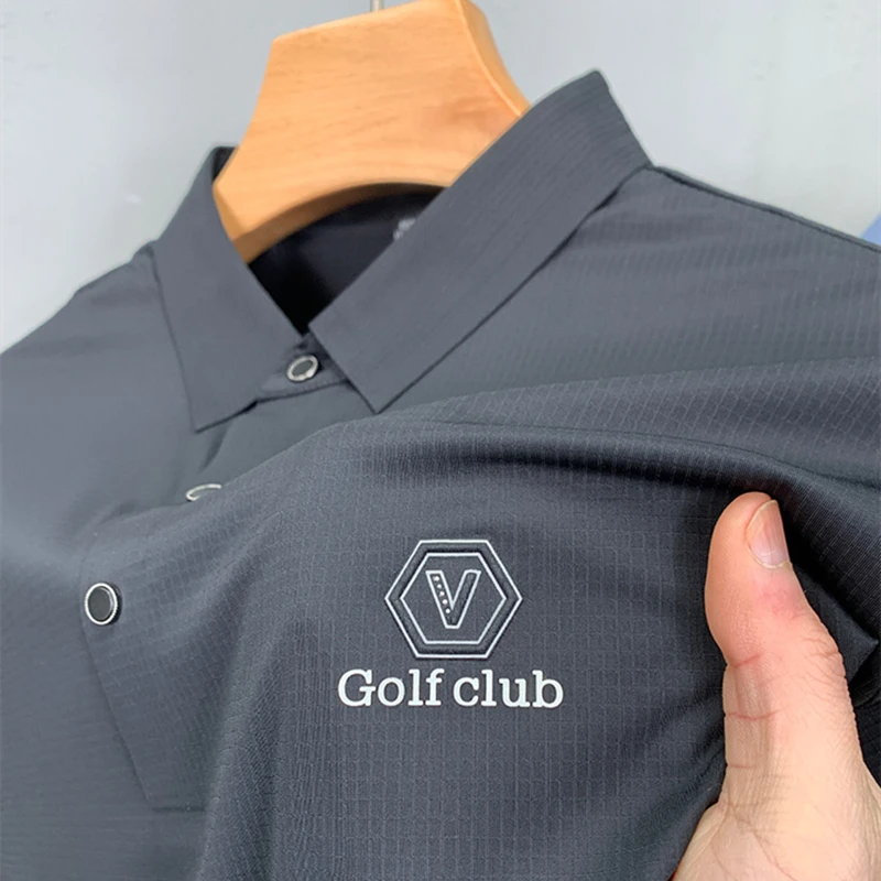 Футболка мужская с коротким рукавом жаккардовая рубашка-поло из вискозы