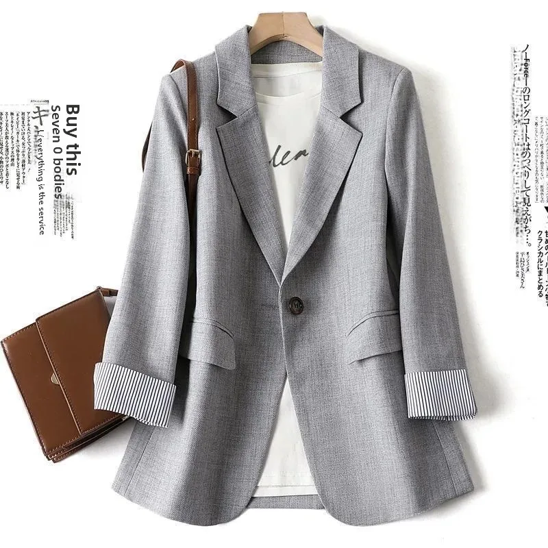 Пальто больших размеров на заказ женский маленький пиджак весна-осень новая