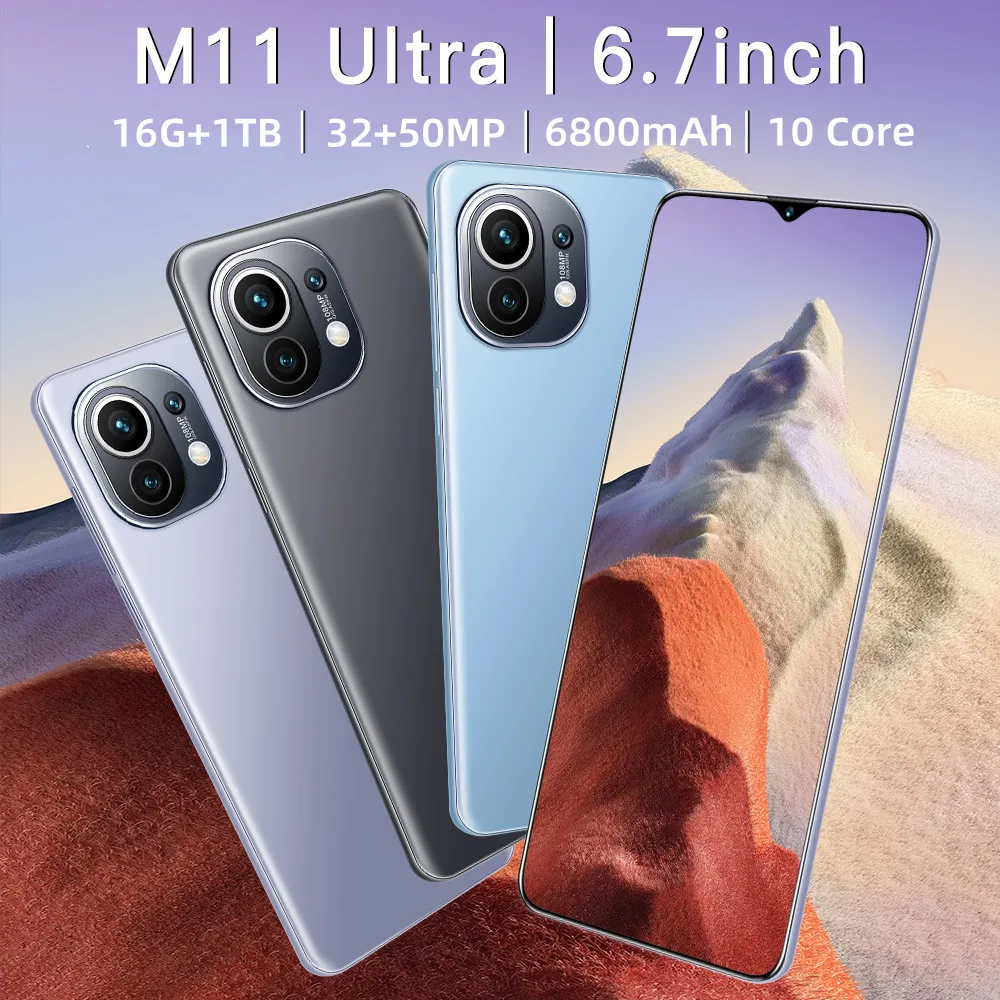 smartphone m11 ultra 6 7 inch hd screen 16g1t cell phone dual sim unlocked android mobile phones 32mp50mp camera 5g celulares free global shipping