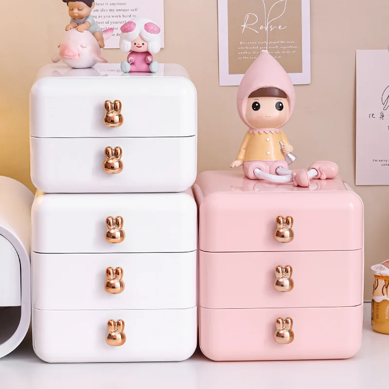 

Desktop Storage Box Jewelry Drawer Stationery Pencil Cabinet Dormitory Desk Sundries Children's Hair Accessories Organization