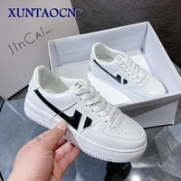 pu leather womens white casual woman vulcanize sneakers breathable sport walking running summer platform flats shoes