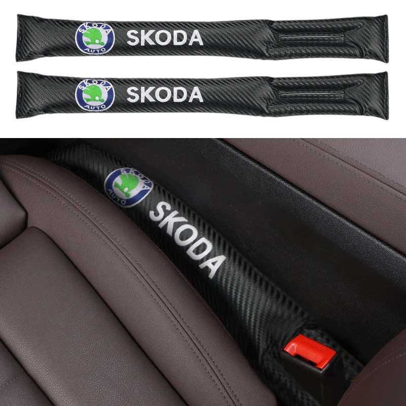 

Carbon Fiber Car Seat Gap Filler Leakproof Padding Pads For Skoda VRS Yeti Octavia 2 3 Fabia Rapid Kodiaq Kamiq Auto Accessories