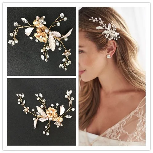 

Bridal Wedding Hair Accessories Alloy Handmade Pearl Diamond Hair Clip Trim Trim Clip