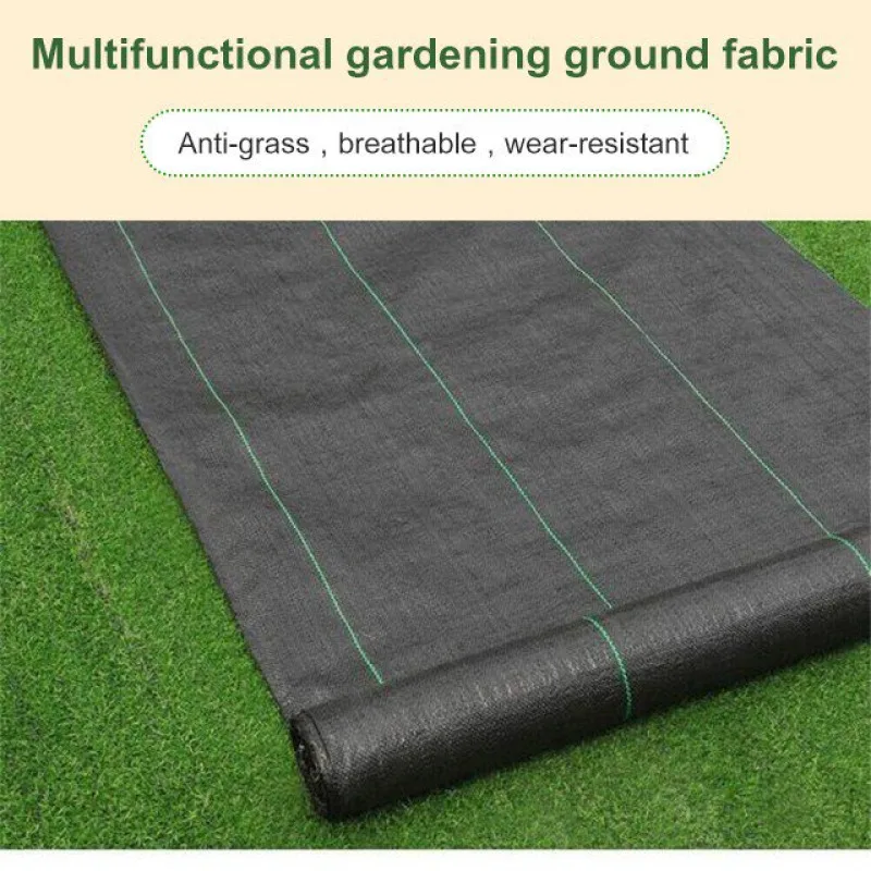 Черная Плетеная садовая дышащая анти-травяная ткань для теплиц