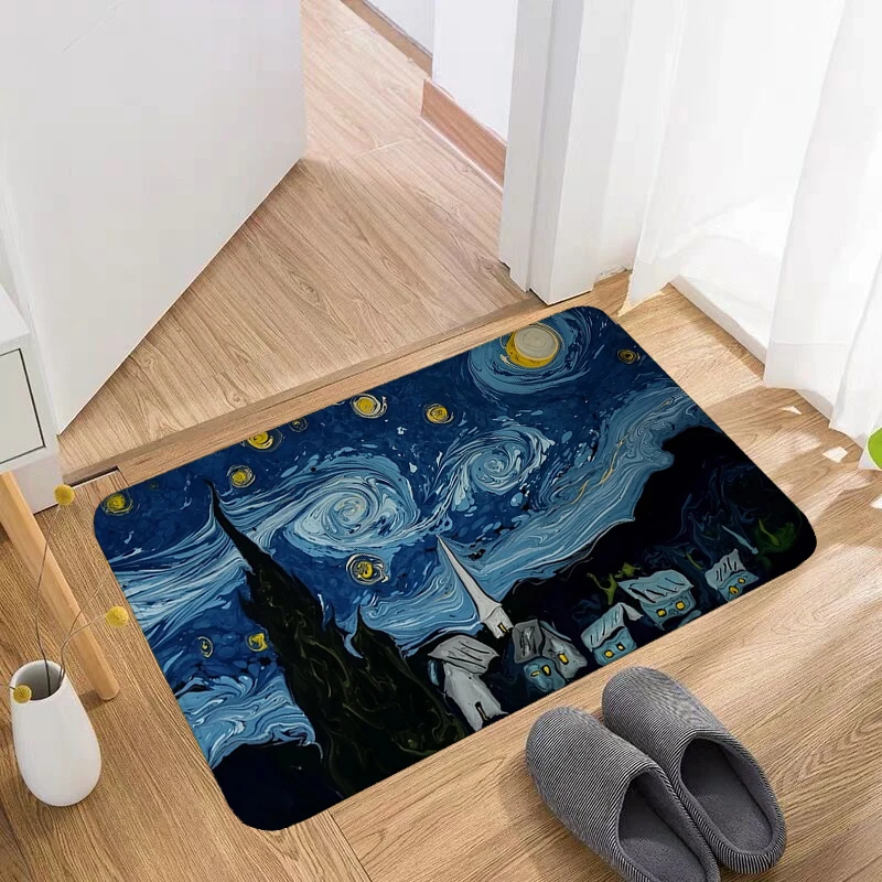 

Van Gogh Door Mat Entrance Doormat Prayer Rug Carpets Kitchen Carpet Rugs Bath Mats Home Custom Foot Bathroom Floor House Room