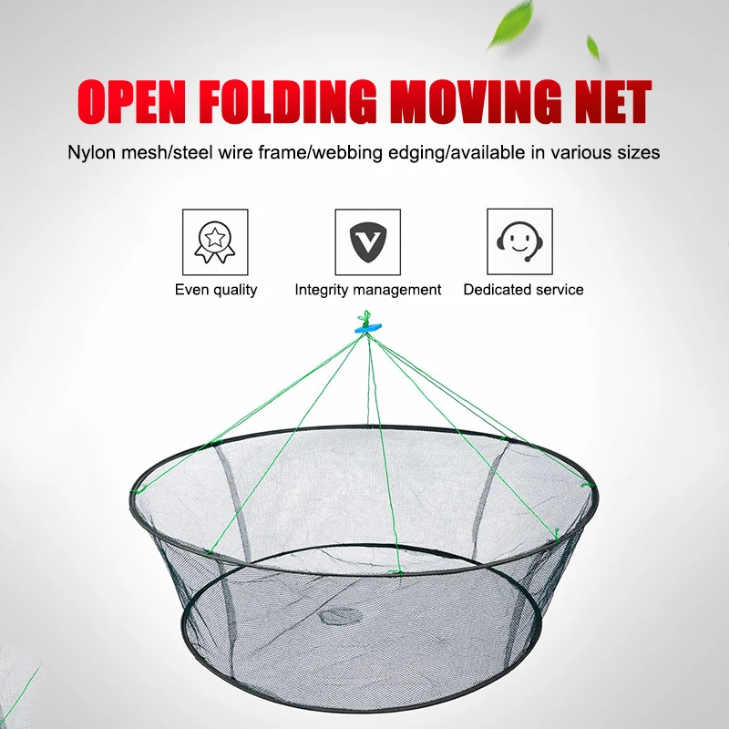 80 см складная рыболовная сеть со свободным ртом ловушка для креветок литья в