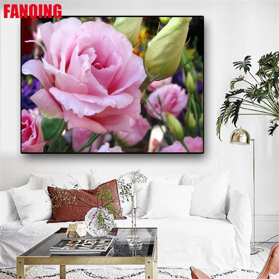 

Алмазная вышивка «сделай сам», алмазная живопись, Набор для вышивки крестиком «красивый цветок розы» 5D, рукоделие