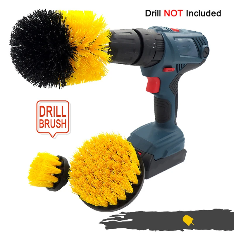

Electric Drill Brush Kit Power Scrubber Brush Attachments Set Scrub Wash Brushes Tools For Car Floor Glass Tires Toilet Cleaning