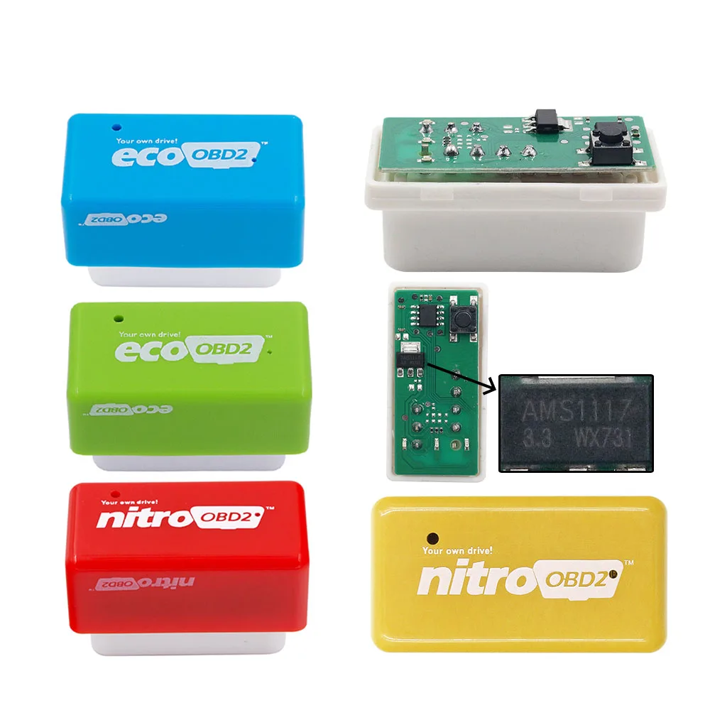 Двухслойный Nitro OBD2 EcoOBD2 15% экономия топлива большая мощность ECU чип тюнинг коробка