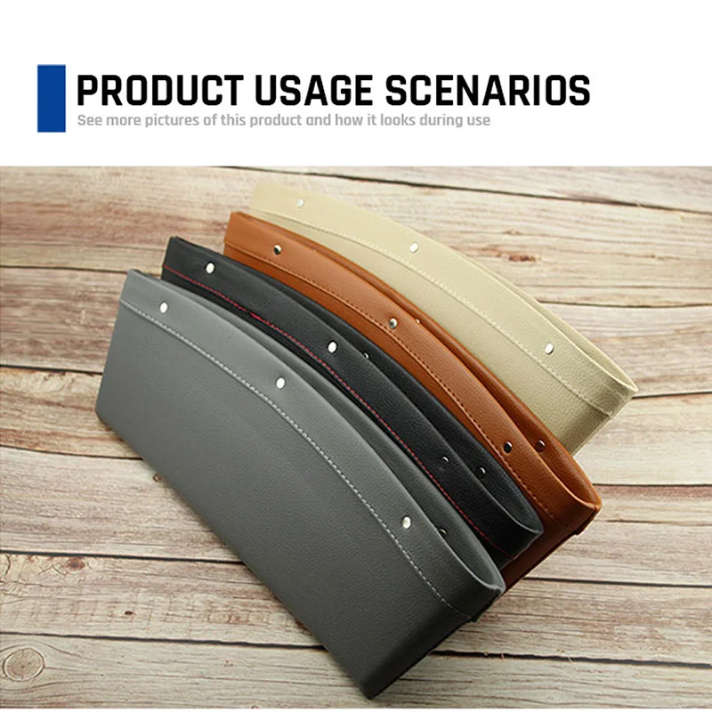 

LUCKZHE Seat Gap PU Case Storage Bag Car Organizer Artificial Leather Car Seats Gap Bag Car Accessories High Quality Storage Bag