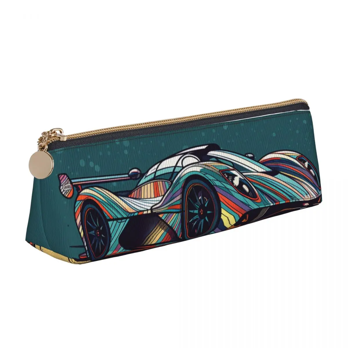 

Ослепительный фотоальбом для спортивного автомобиля, разноцветный Ретро крутой пенал на молнии для детей, канцелярские кожаные сумки для ручек