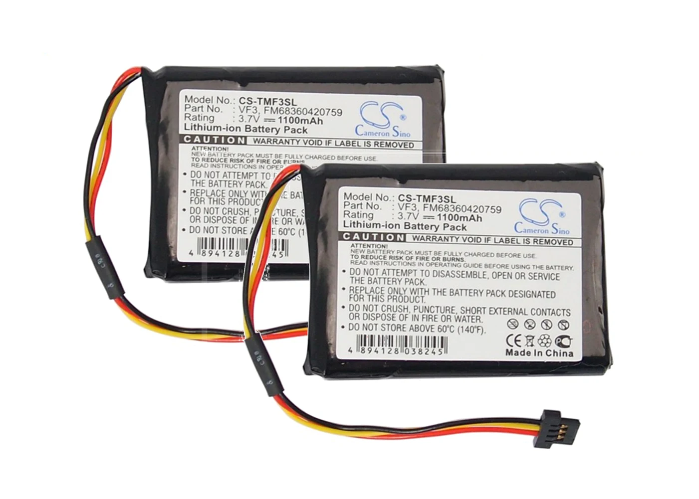 

Аккумулятор 1100mA для TomTom Go XL330S, Quanta FM68360420759, VF3, VF3F, 2 упаковки