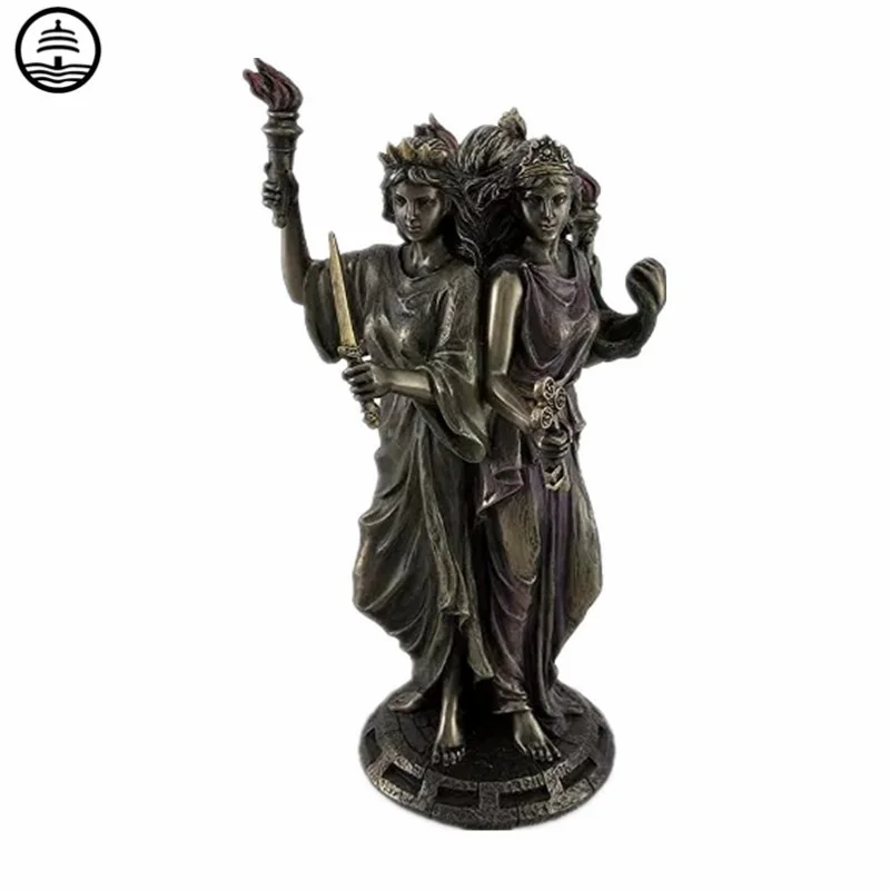 

Resin 2022 Triple Form Hecate Greek Goddess Statue Good Hope Realization Art Sculpture Figurines Creative Craft Decoration Gifts