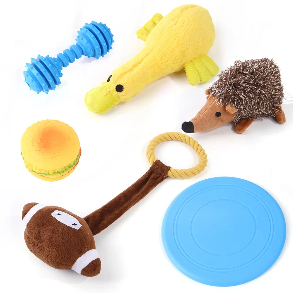 

New Dog Chew Toy 6-Piece Set Molar Bite Resistant Plush Cotton Rope Toy Pet Interactive Dog Products Dog Supplies Puppy Toys
