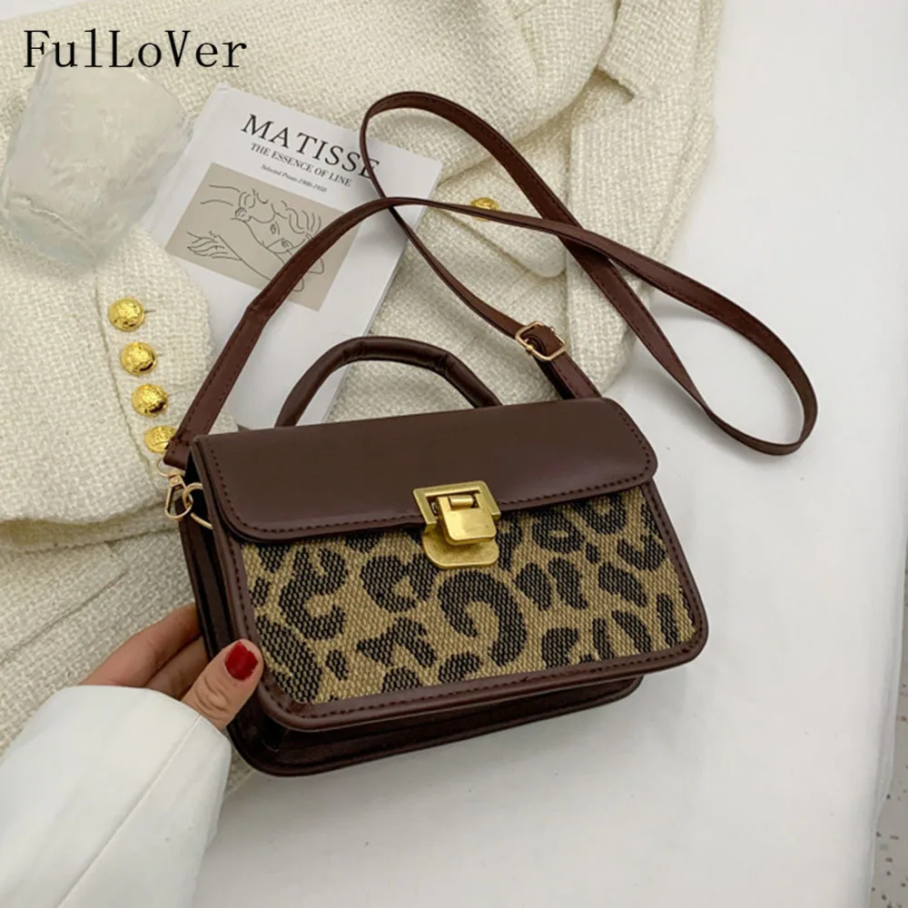 

Casual Handbags For Female 2021 New Simple Shoulder Bags Retro Leopard Messenger Bags High Quality Square Bag Mini Saddle Bags