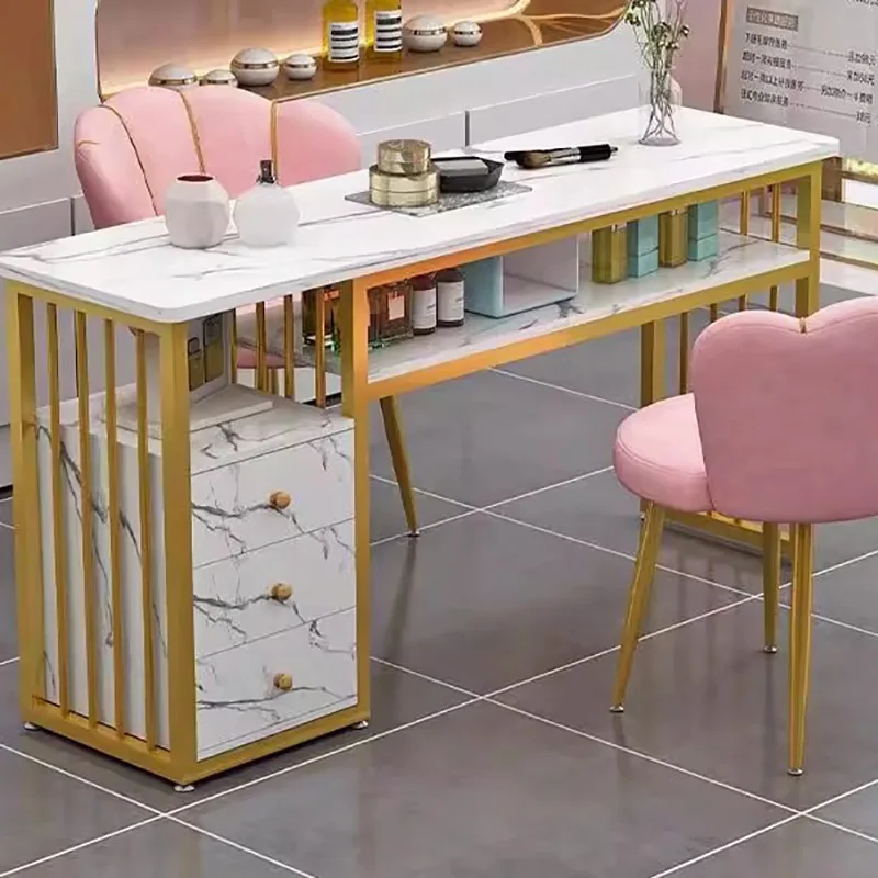 Профессиональный маникюрный стол мрамор изысканный сервис белый для гостиной