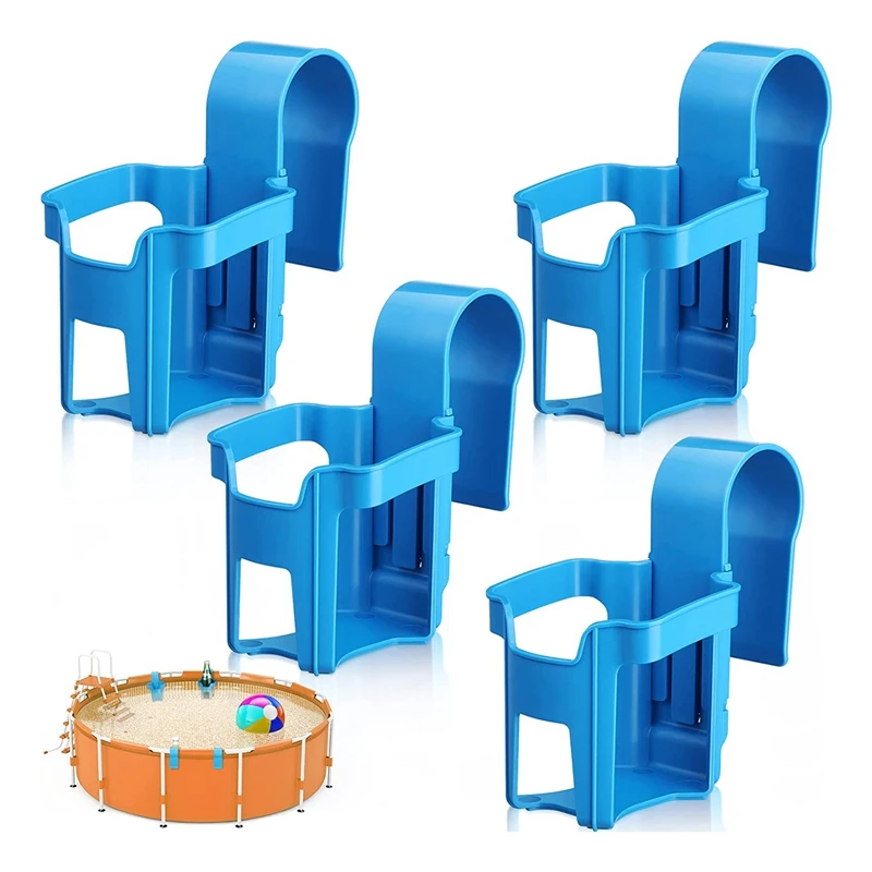 

New-4 Pieces Poolside Cup Holder For Above Ground Pools Pool Cup Holder For Drinks Pool Drink Holder Fits 2 Inch Bar