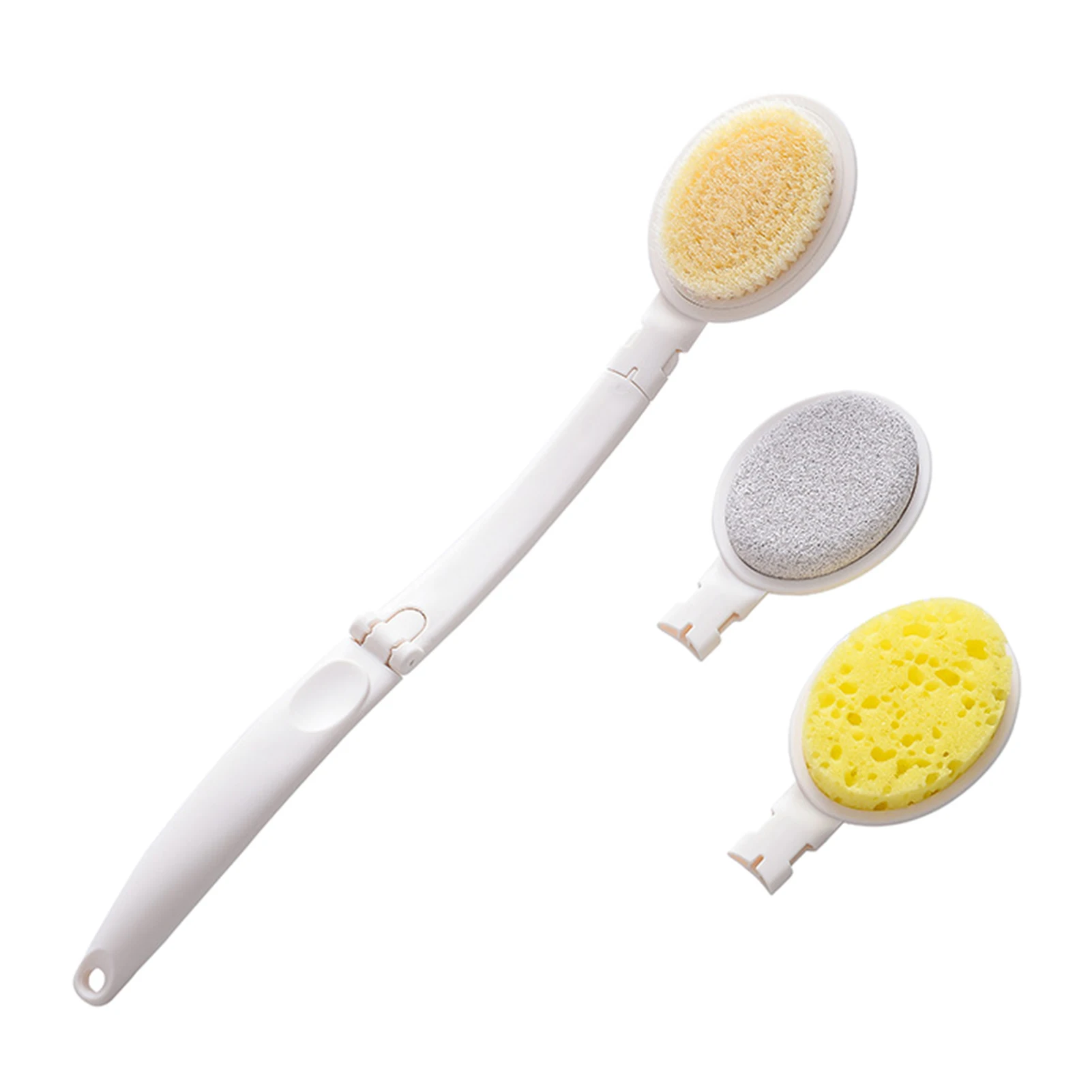 

Отшелушивающая 3 съемных головки для ухода за кожей дома с длинной ручкой складной скребок для спины душа набор ручных кистей для тела