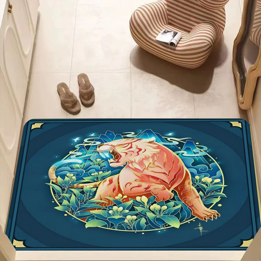 Chinese Style Bathroom Mat Kids Room Bedroom Decoration Balcony Anti-Slip Doormat Living Bedside Area Rugs