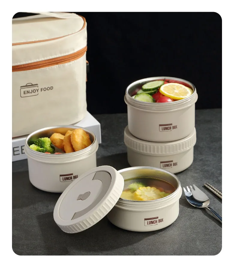 

Термальный Ланч-бокс AJOYOUS, Ланч-бокс из нержавеющей стали, Герметичный пищевой контейнер для женщин, герметичная посуда для микроволновой печи, посуда