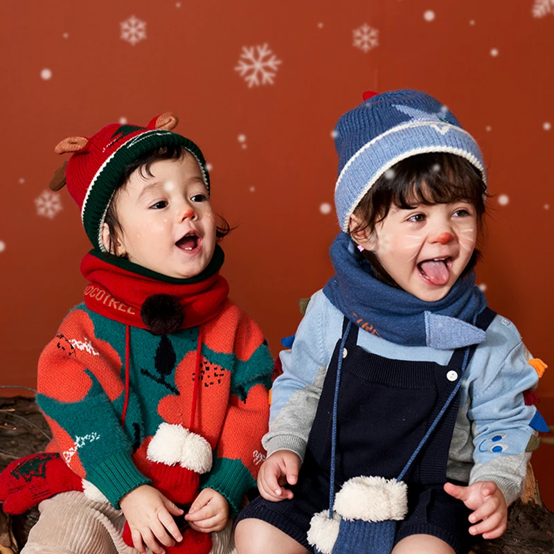 

Kocotree Kids Winter Knitted Hat Christmas Cute Lovely Warm Beanie Cartoon Soft Blue Hat For Toddler Boys Girls