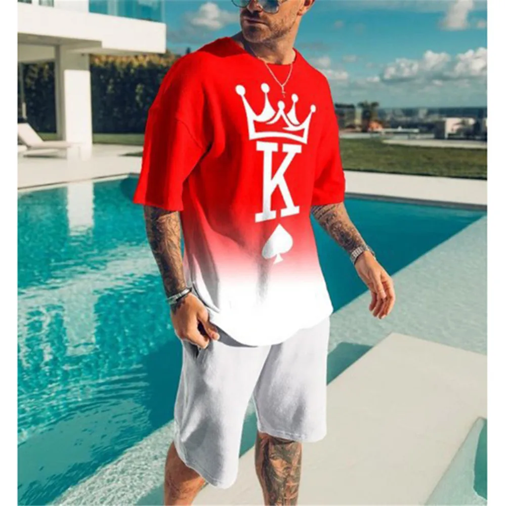 

3d Printed Men Summer Streetwear Tracksuit For ManLeisure Outfit Oversized Clothes Shorts Sportswear Mens Fashion T -shirt Suit
