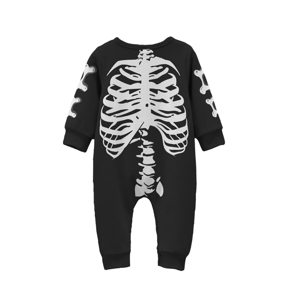 Baby Girl Clothes Disfraz De Halloween Bebé Ropa Bebes 0 a 12 Meses Skeleton Printed Onesie For A Baby As A Gift