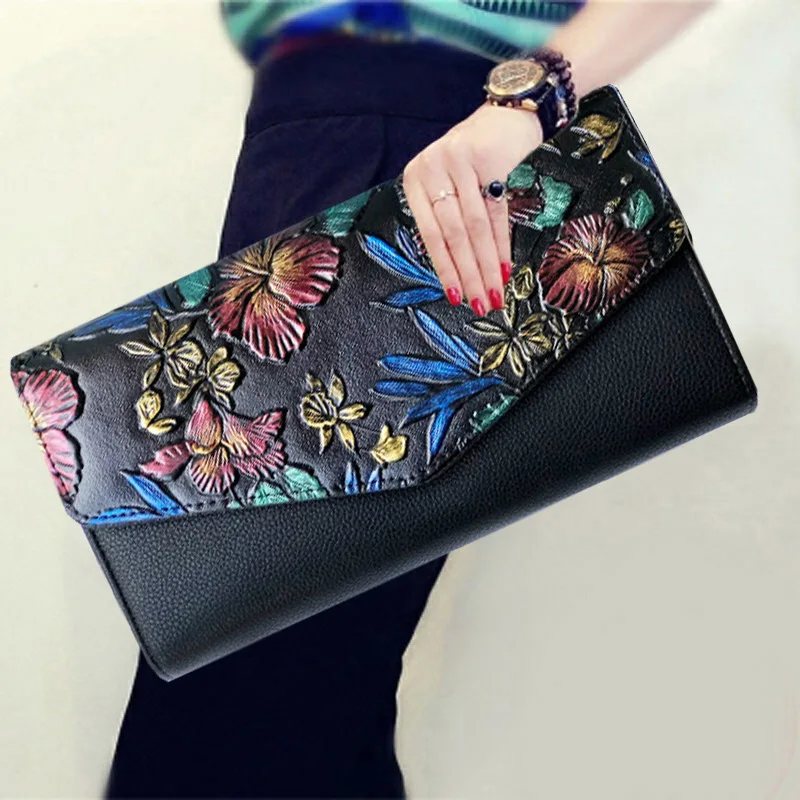

Fashion Design New Clutch Bag Embossed Hand Painted Ladies Clutch Bag Cross-body Multi-function Large Capacity Envelope Bag