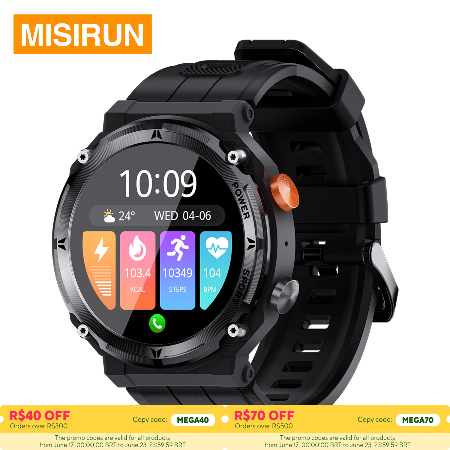 Смарт-часы MISIRUN C21Pro мужские спортивные водонепроницаемые с ...