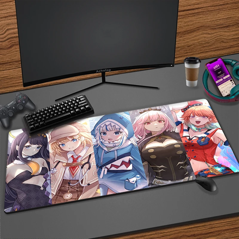 

Hololive Gawr Gura XL Anime Mouse Pad Kawaii Large Mousepad XXL Gamer Desk Mat Keyboard Pad Deskpad Cute Gaming Accessories