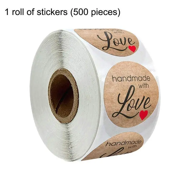 

Самоклеящиеся круглые наклейки 1 дюйм/500, упаковочные наклейки ручной работы, Подарочная этикетка, наклейки для любви, декоративная бумага д...